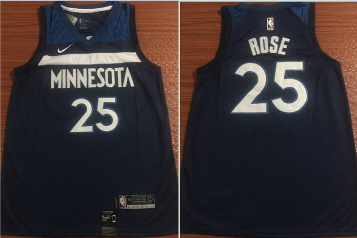 Men Minnesota Timberwolves 25 Rose Blue Nike NBA Jerseys